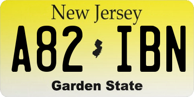NJ license plate A82IBN
