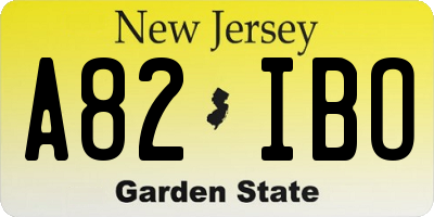 NJ license plate A82IBO