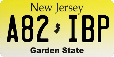 NJ license plate A82IBP