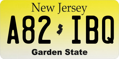 NJ license plate A82IBQ