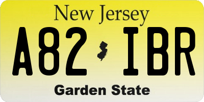 NJ license plate A82IBR