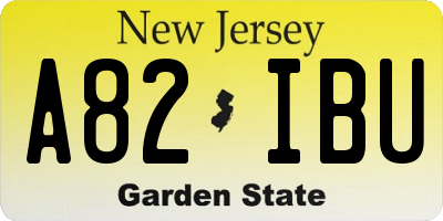 NJ license plate A82IBU