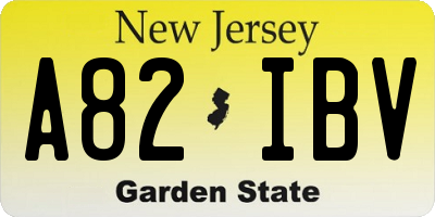 NJ license plate A82IBV