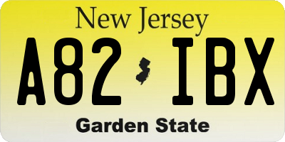 NJ license plate A82IBX