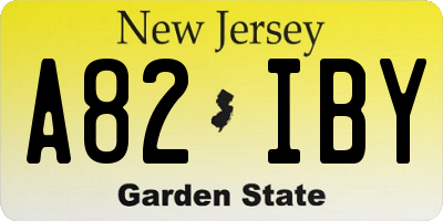 NJ license plate A82IBY