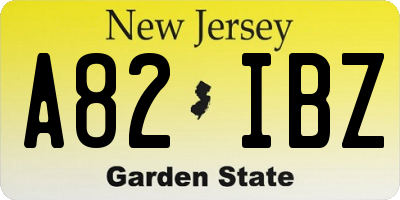 NJ license plate A82IBZ