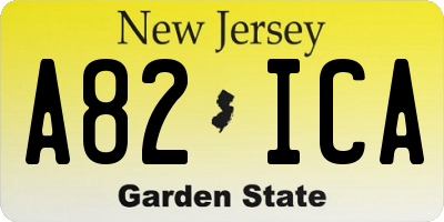 NJ license plate A82ICA