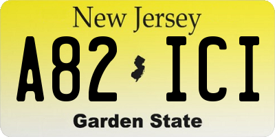NJ license plate A82ICI
