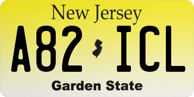NJ license plate A82ICL