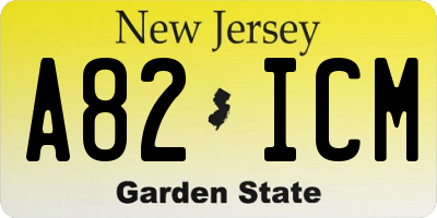 NJ license plate A82ICM