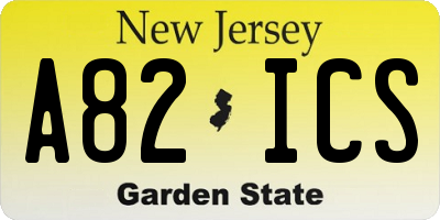 NJ license plate A82ICS