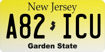 NJ license plate A82ICU