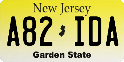 NJ license plate A82IDA