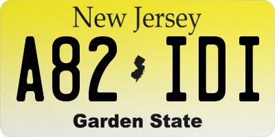 NJ license plate A82IDI
