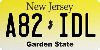 NJ license plate A82IDL
