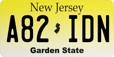 NJ license plate A82IDN