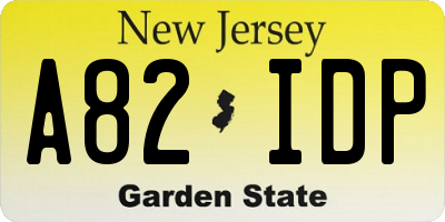 NJ license plate A82IDP