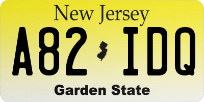 NJ license plate A82IDQ
