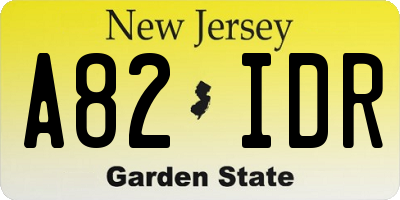 NJ license plate A82IDR