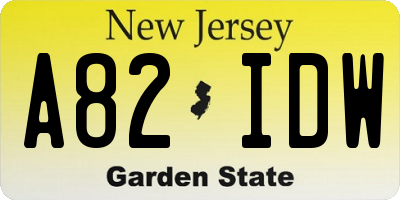 NJ license plate A82IDW