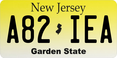 NJ license plate A82IEA