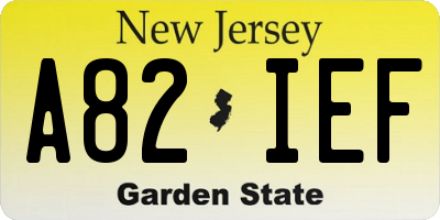 NJ license plate A82IEF