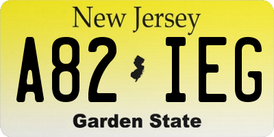 NJ license plate A82IEG