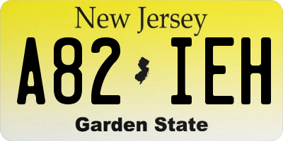 NJ license plate A82IEH