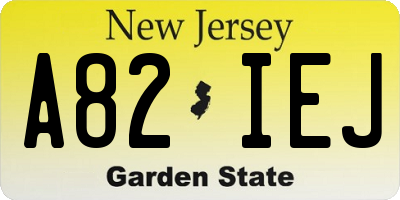 NJ license plate A82IEJ