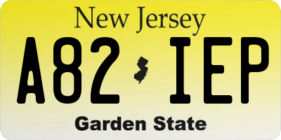 NJ license plate A82IEP