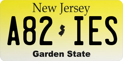 NJ license plate A82IES