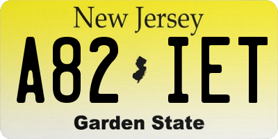 NJ license plate A82IET