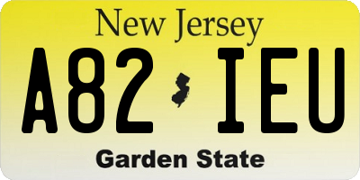 NJ license plate A82IEU