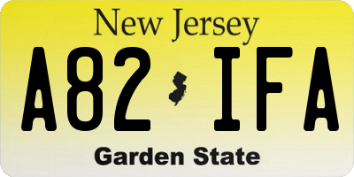 NJ license plate A82IFA