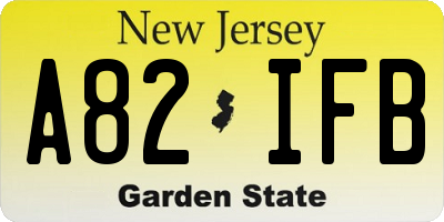 NJ license plate A82IFB
