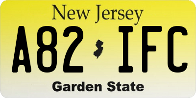 NJ license plate A82IFC