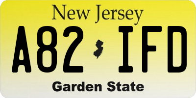 NJ license plate A82IFD
