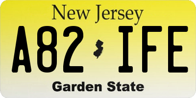 NJ license plate A82IFE