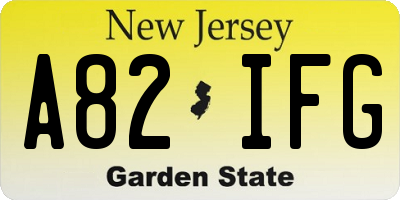NJ license plate A82IFG