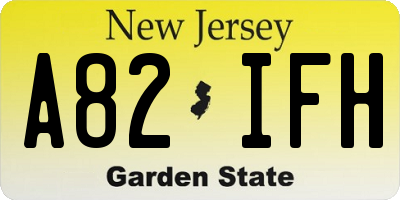 NJ license plate A82IFH