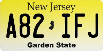 NJ license plate A82IFJ