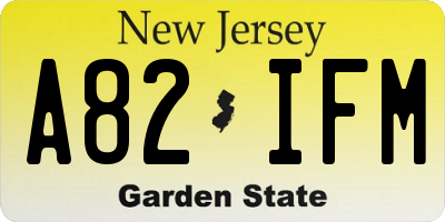 NJ license plate A82IFM