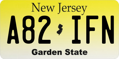 NJ license plate A82IFN