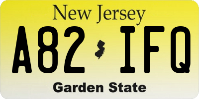 NJ license plate A82IFQ