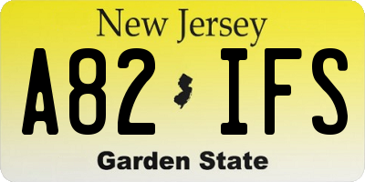 NJ license plate A82IFS