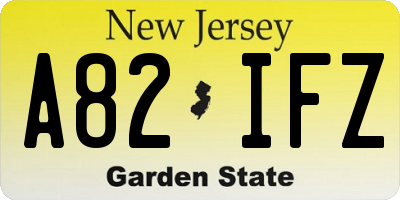 NJ license plate A82IFZ