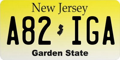 NJ license plate A82IGA