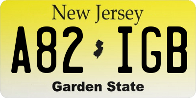 NJ license plate A82IGB
