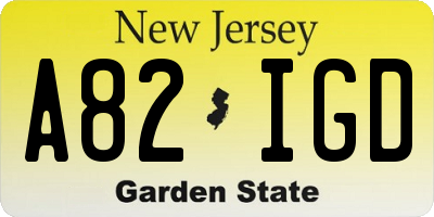 NJ license plate A82IGD