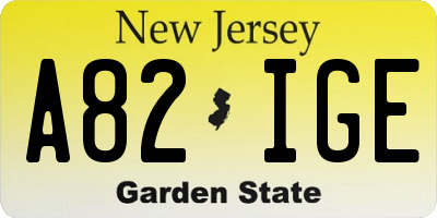 NJ license plate A82IGE